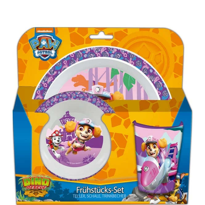 Paw Patrol - Frühstücksset Dino Rescue - Lila - 3teilig