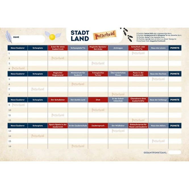 Harry Potter - Stadt, Land - Potterhead Harry Potter - Stadt, Land - Potterhead -Asmodee Geschäft 241990 4260478341562 wildschuetz stadt land potterhead 03