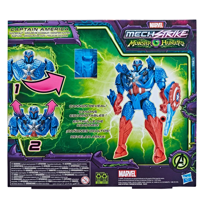 Hasbro Marvel - Mech Strike Monster Hunters Deluxe - Captain America - Actionfigur - Image 4