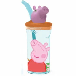 Peppa Wutz - Trinkbecher Mit Trinkhalm - Ca. 360ml